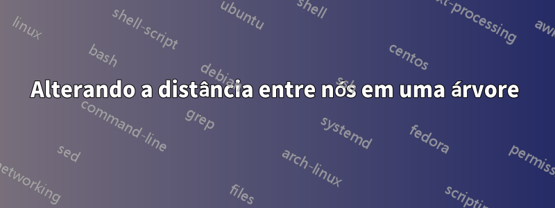 Alterando a distância entre nós em uma árvore
