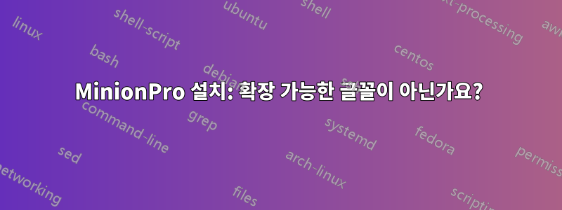 MinionPro 설치: 확장 가능한 글꼴이 아닌가요?
