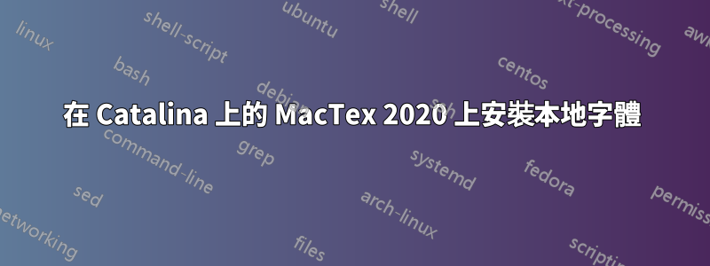 在 Catalina 上的 MacTex 2020 上安裝本地字體