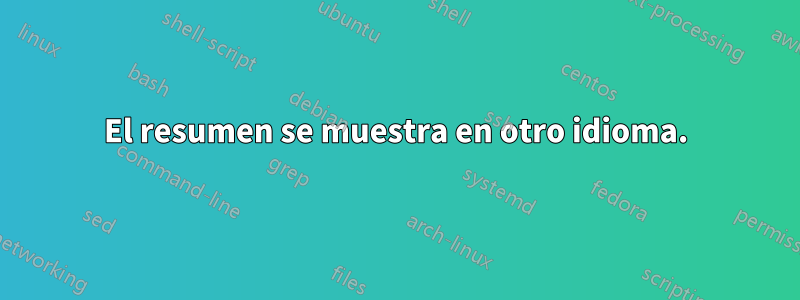 El resumen se muestra en otro idioma.
