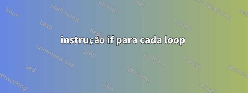 instrução if para cada loop
