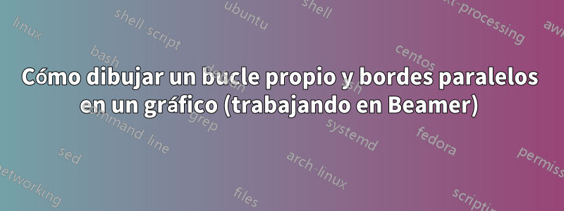 Cómo dibujar un bucle propio y bordes paralelos en un gráfico (trabajando en Beamer)