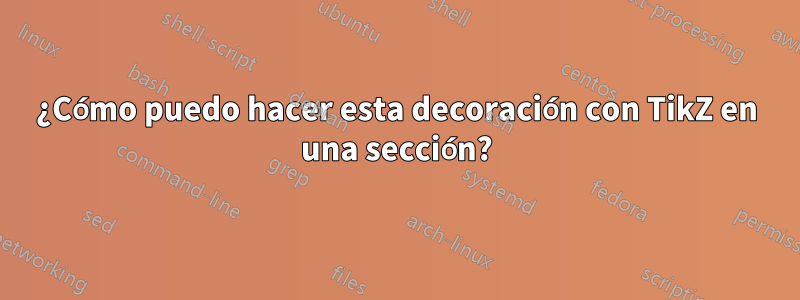 ¿Cómo puedo hacer esta decoración con TikZ en una sección?
