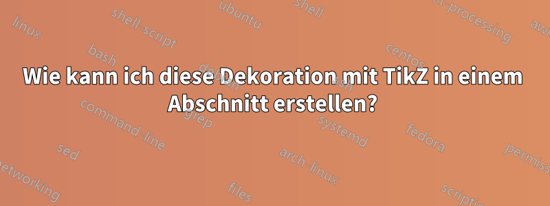 Wie kann ich diese Dekoration mit TikZ in einem Abschnitt erstellen?