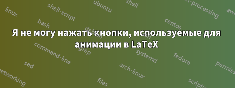 Я не могу нажать кнопки, используемые для анимации в LaTeX