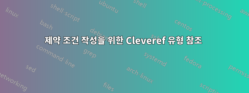 제약 조건 작성을 위한 Cleveref 유형 참조