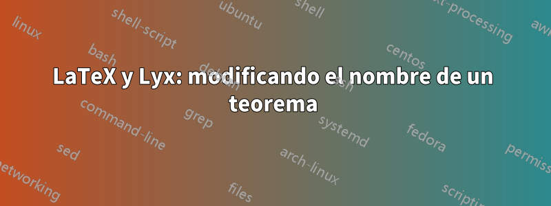 LaTeX y Lyx: modificando el nombre de un teorema