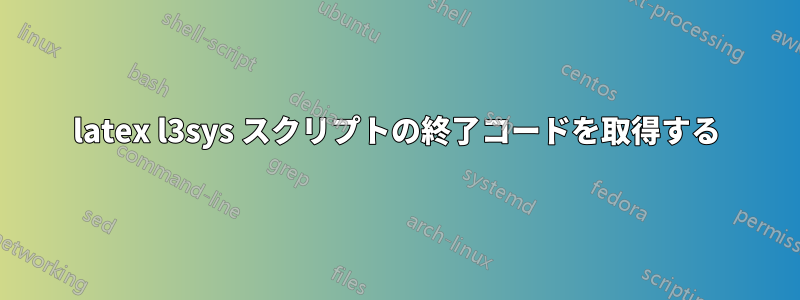 latex l3sys スクリプトの終了コードを取得する