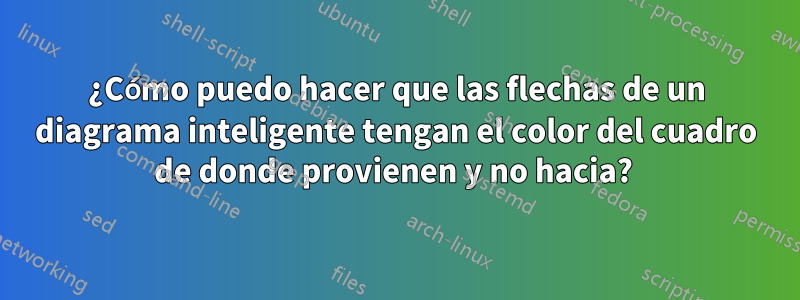 ¿Cómo puedo hacer que las flechas de un diagrama inteligente tengan el color del cuadro de donde provienen y no hacia? 