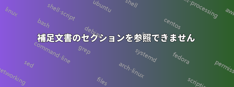 補足文書のセクションを参照できません