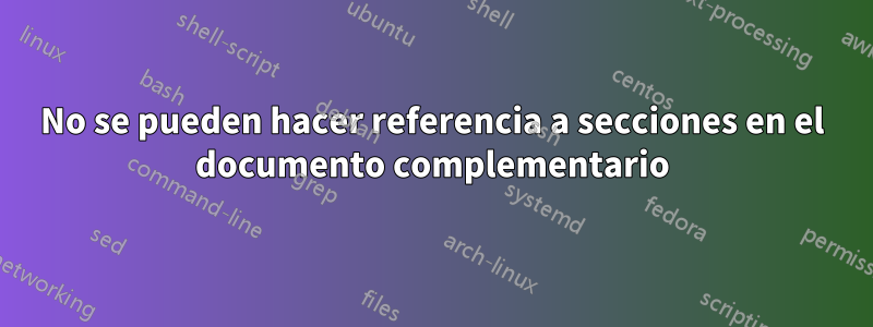 No se pueden hacer referencia a secciones en el documento complementario