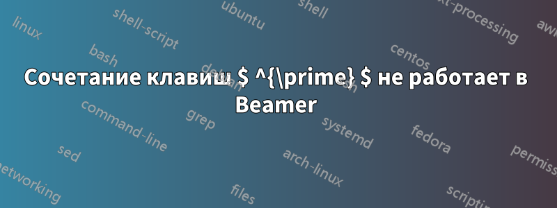 Сочетание клавиш $ ^{\prime} $ не работает в Beamer