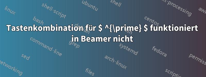 Tastenkombination für $ ^{\prime} $ funktioniert in Beamer nicht