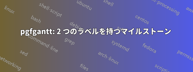 pgfgantt: 2 つのラベルを持つマイルストーン