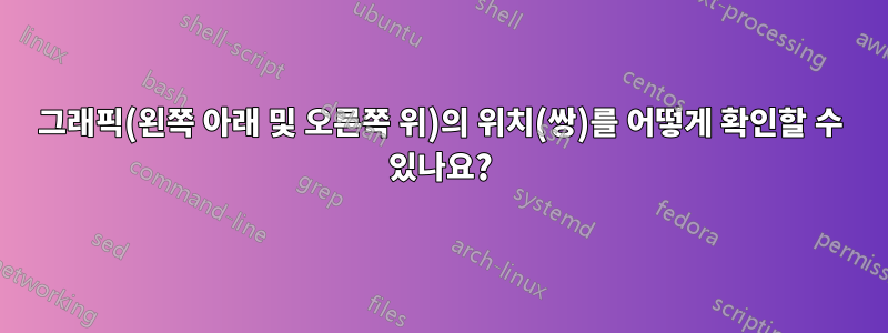 그래픽(왼쪽 아래 및 오른쪽 위)의 위치(쌍)를 어떻게 확인할 수 있나요?