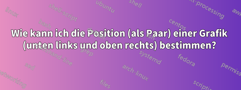 Wie kann ich die Position (als Paar) einer Grafik (unten links und oben rechts) bestimmen?