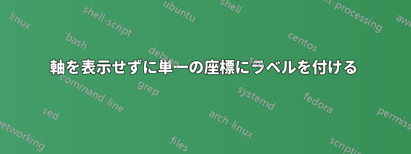 軸を表示せずに単一の座標にラベルを付ける