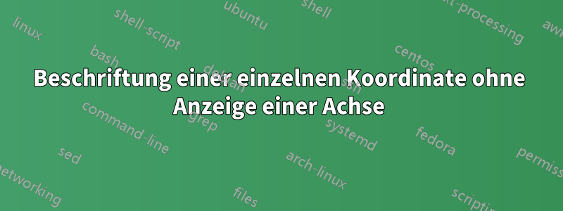 Beschriftung einer einzelnen Koordinate ohne Anzeige einer Achse