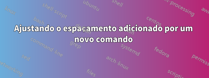 Ajustando o espaçamento adicionado por um novo comando