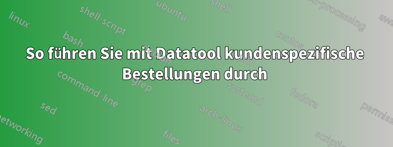 So führen Sie mit Datatool kundenspezifische Bestellungen durch