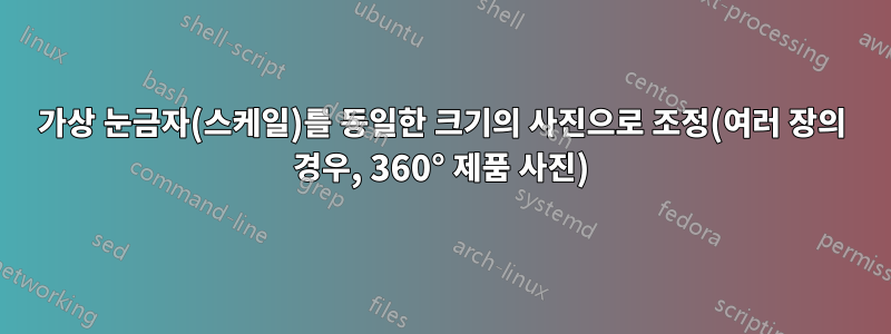 가상 눈금자(스케일)를 동일한 크기의 사진으로 조정(여러 장의 경우, 360° 제품 사진)