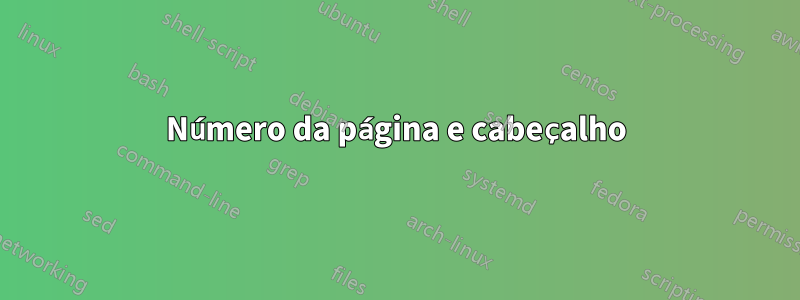 Número da página e cabeçalho