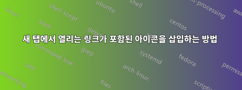 새 탭에서 열리는 링크가 포함된 아이콘을 삽입하는 방법