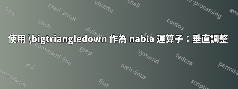 使用 \bigtriangledown 作為 nabla 運算子：垂直調整