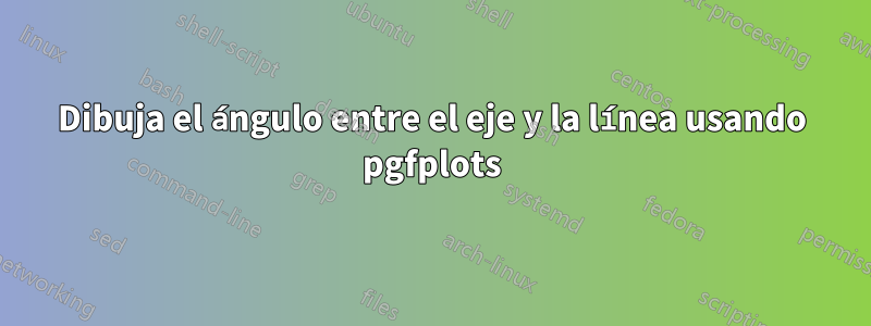 Dibuja el ángulo entre el eje y la línea usando pgfplots