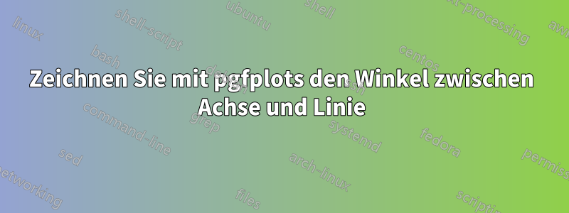 Zeichnen Sie mit pgfplots den Winkel zwischen Achse und Linie