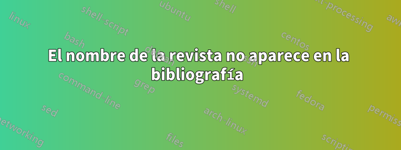 El nombre de la revista no aparece en la bibliografía 