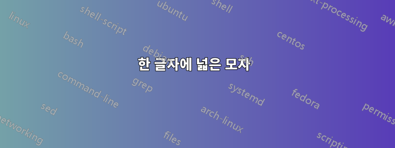 한 글자에 넓은 모자 