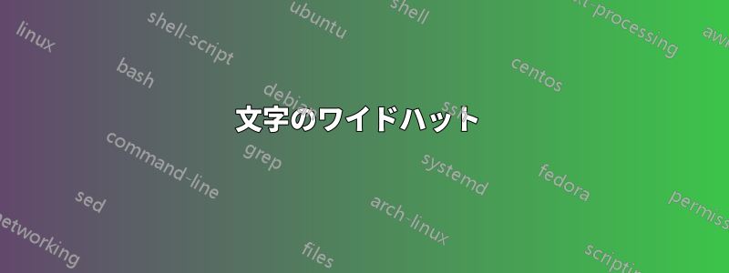 1文字のワイドハット 