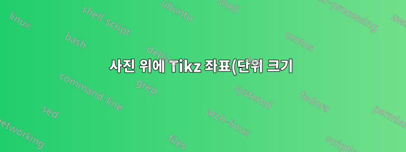 사진 위에 Tikz 좌표(단위 크기)가 있나요? → 눈금자로 만들기 → 매크로로 만들기(균등한 크기의 사진), 페이지당 1장의 사진만 잘림