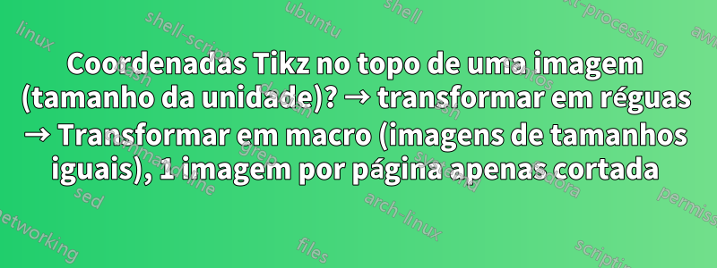 Coordenadas Tikz no topo de uma imagem (tamanho da unidade)? → transformar em réguas → Transformar em macro (imagens de tamanhos iguais), 1 imagem por página apenas cortada