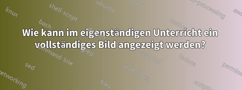 Wie kann im eigenständigen Unterricht ein vollständiges Bild angezeigt werden?