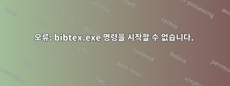 오류: bibtex.exe 명령을 시작할 수 없습니다.