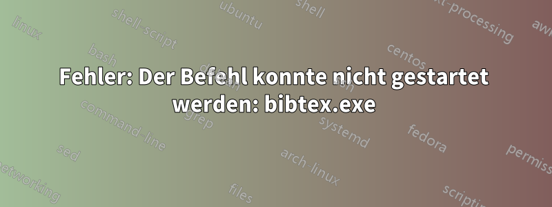 Fehler: Der Befehl konnte nicht gestartet werden: bibtex.exe