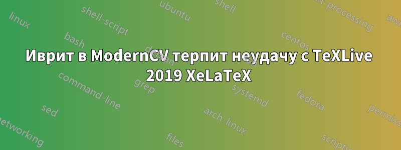 Иврит в ModernCV терпит неудачу с TeXLive 2019 XeLaTeX