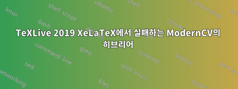 TeXLive 2019 XeLaTeX에서 실패하는 ModernCV의 히브리어