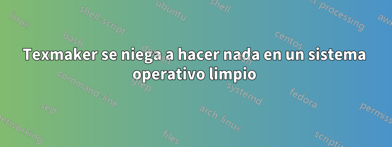 Texmaker se niega a hacer nada en un sistema operativo limpio