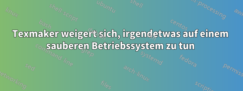 Texmaker weigert sich, irgendetwas auf einem sauberen Betriebssystem zu tun