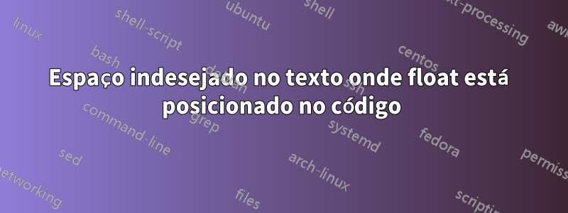 Espaço indesejado no texto onde float está posicionado no código