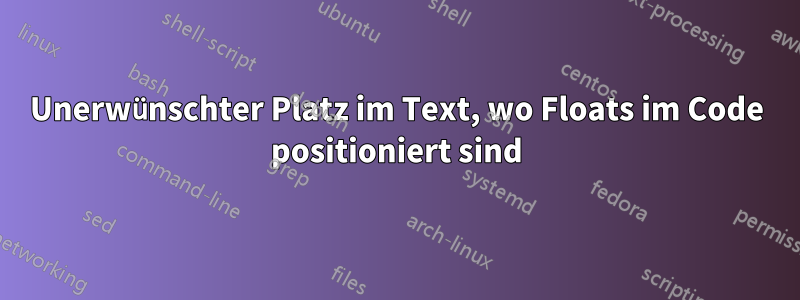 Unerwünschter Platz im Text, wo Floats im Code positioniert sind