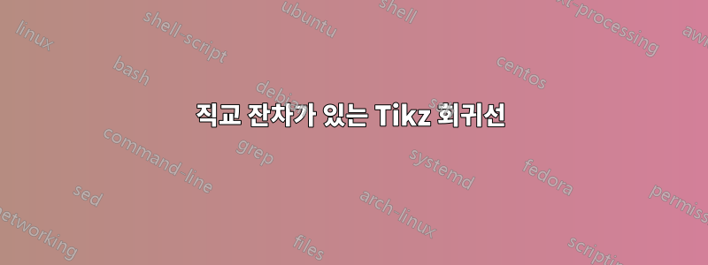 직교 잔차가 있는 Tikz 회귀선