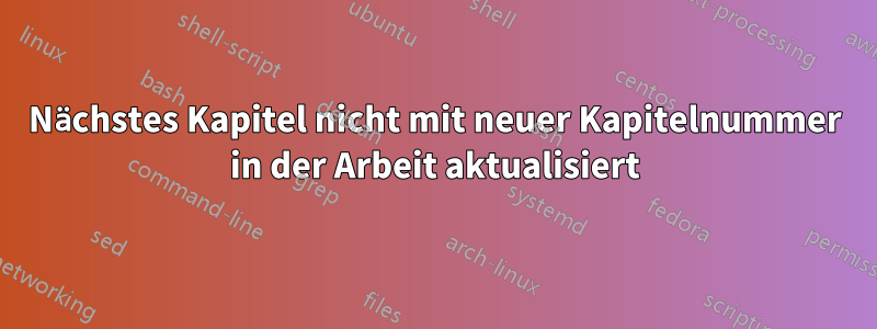 Nächstes Kapitel nicht mit neuer Kapitelnummer in der Arbeit aktualisiert