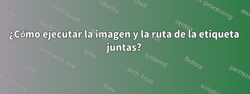 ¿Cómo ejecutar la imagen y la ruta de la etiqueta juntas?