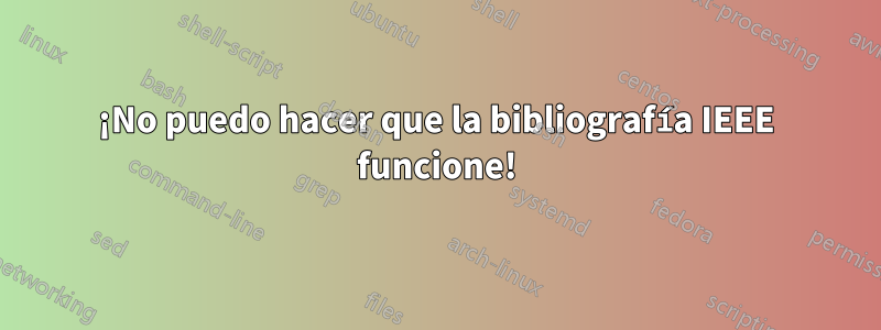 ¡No puedo hacer que la bibliografía IEEE funcione!