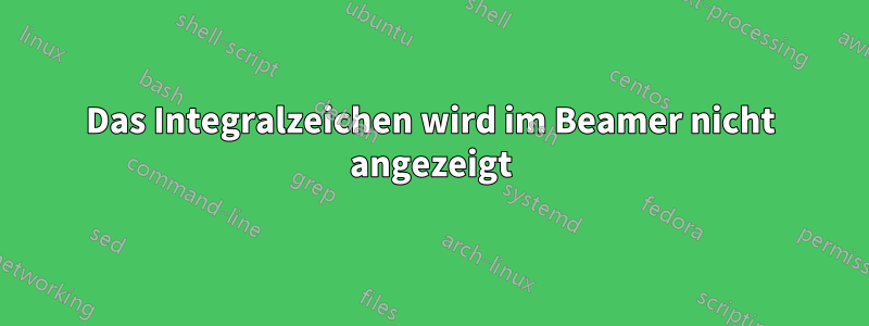 Das Integralzeichen wird im Beamer nicht angezeigt