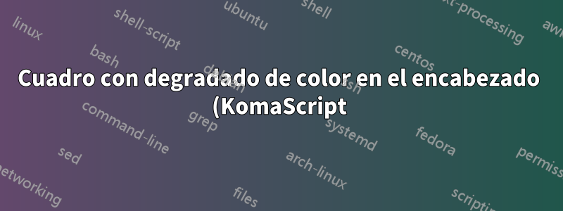 Cuadro con degradado de color en el encabezado (KomaScript) en la página con nueva sección